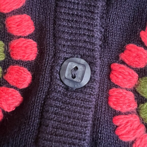 Anthropologie Tabitha Embroidered Soleil Cardigan, Navy, Size M - Picture 5 of 8